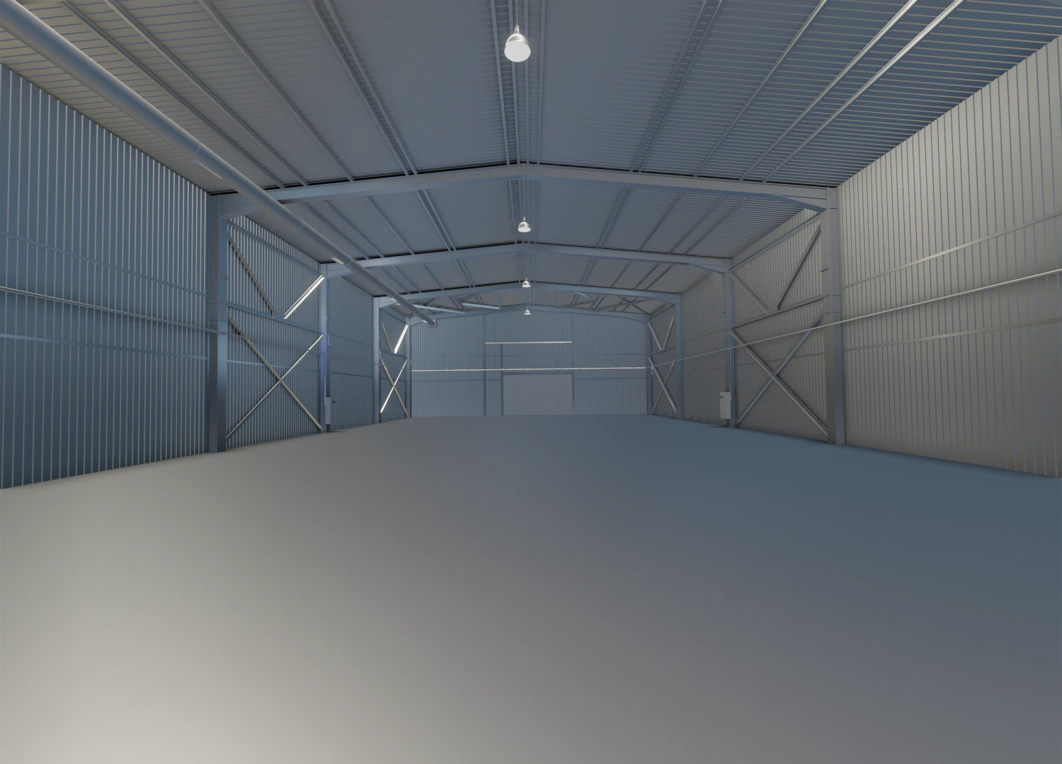 warehouse hall 3D Model .c4d .max .obj .3ds .fbx .stl .blend 