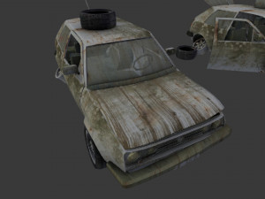 a broken car post apocalyptic car 3D Модель
