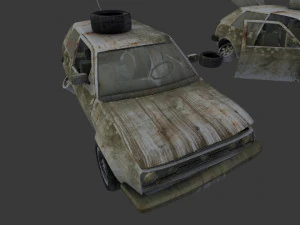 a broken car post apocalyptic car 3D Model