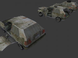 a broken car post apocalyptic car 3D Модель