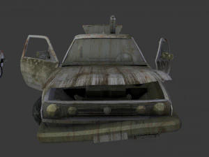 a broken car post apocalyptic car 3D Model