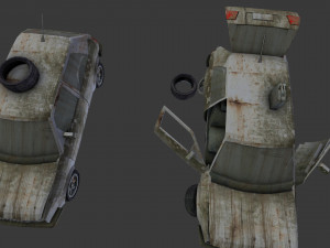 a broken car post apocalyptic car 3D Модель
