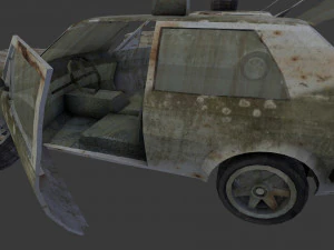 a broken car post apocalyptic car 3D Model
