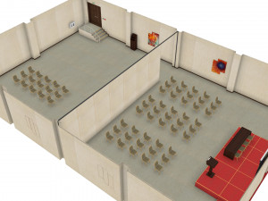a large room for public meetingshall 3D Modell