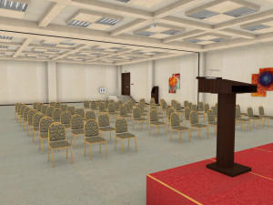 a large room for public meetingshall 3D Modell