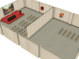 a large room for public meetingshall 3D Modell