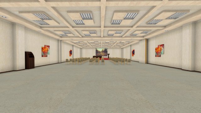 a large room for public meetingshall 3D Modell .c4d .max .obj .3ds .fbx .stl .blend 