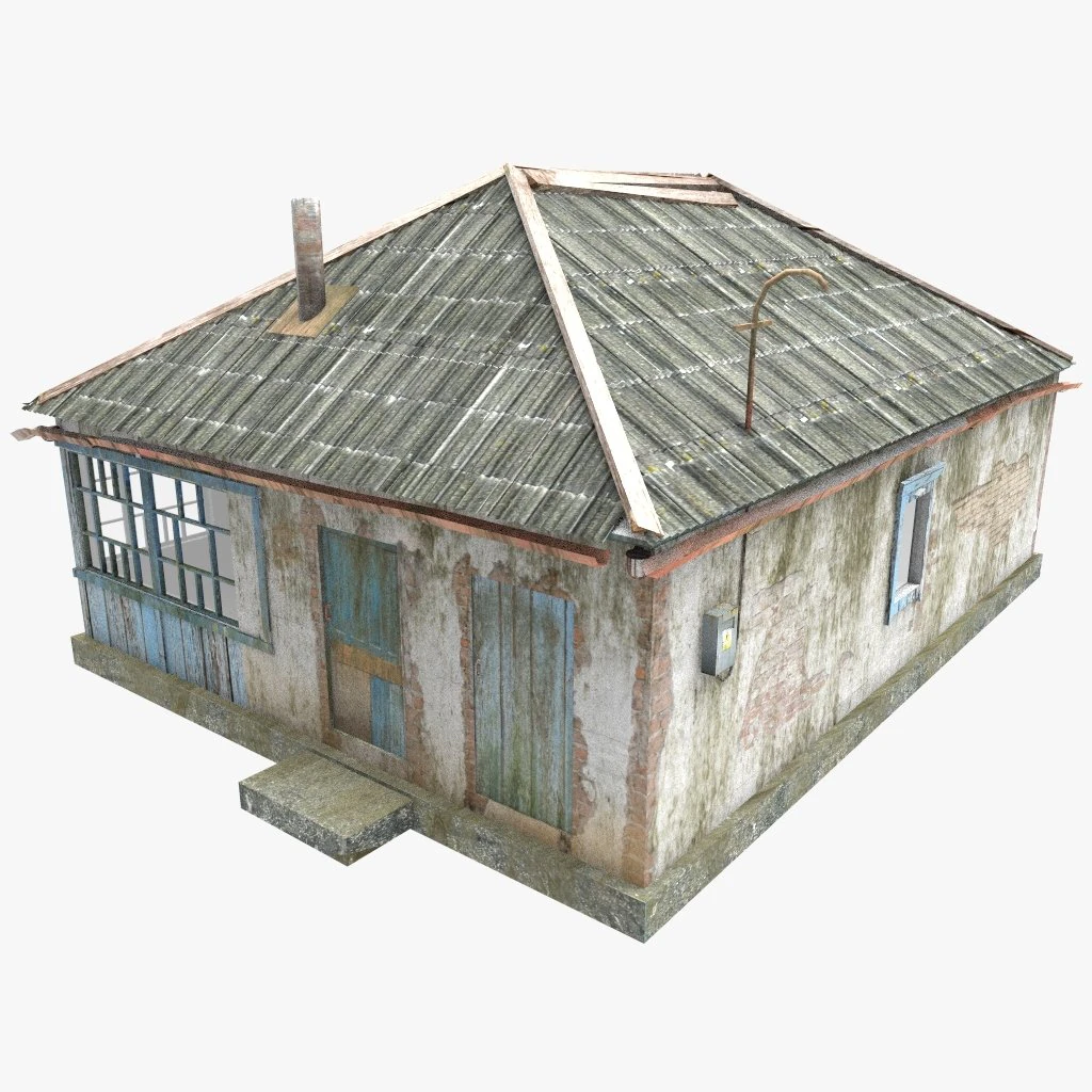 abandoned house 3D Model .c4d .max .obj .3ds .fbx .stl .blend