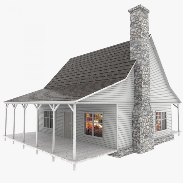 american house 3D Model .c4d .max .obj .3ds .fbx .stl .blend 