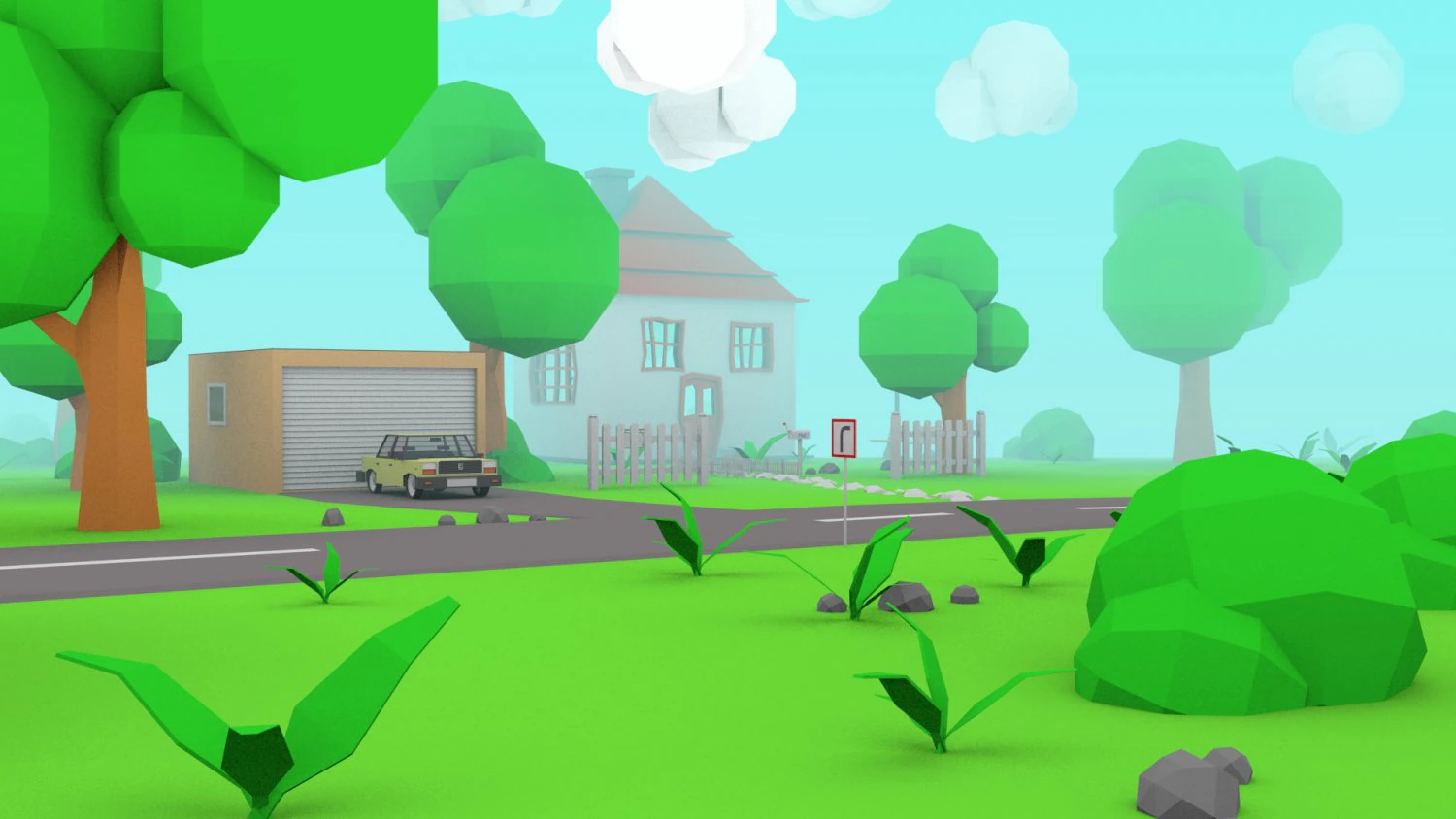 cartoon house toy car 3D Model .c4d .max .obj .3ds .fbx .stl .blend 
