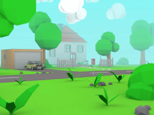 cartoon house toy car 3D Model