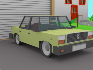 cartoon house toy car Modello 3D