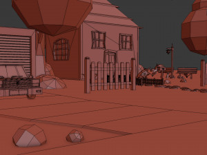 cartoon house toy car Modello 3D