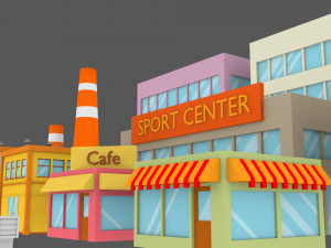 3d cartoon town pack model 3D Model