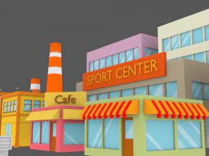 3d cartoon town pack model 3D Model