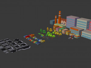 3d cartoon town pack model 3D Model