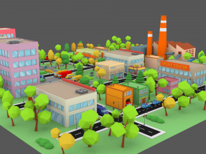 3d cartoon town pack model 3D Model