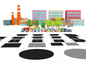 3d cartoon town pack model 3D Model