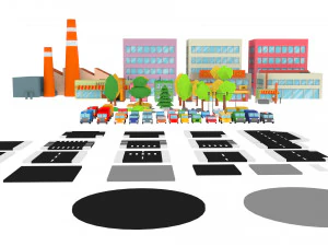 3d cartoon town pack model 3D Model