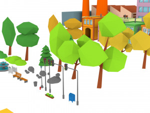 3d cartoon town pack model 3D Model