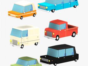 cartoon cars pack 2 3D Model