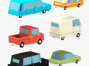 cartoon cars pack 2 3D Model