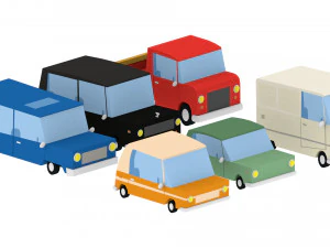 cartoon cars pack 2 3D Model