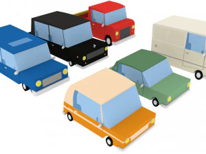 cartoon cars pack 2 3D Model