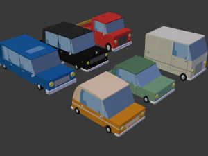 cartoon cars pack 2 3D Model