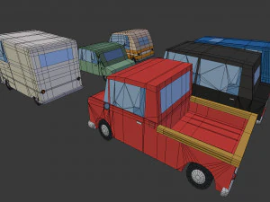 cartoon cars pack 2 3D Model