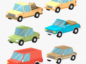 cartoon cars 3d 3D Model