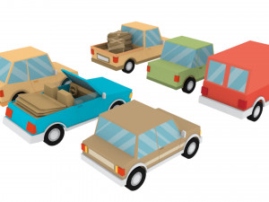 cartoon cars 3d 3D Model
