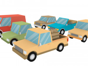 cartoon cars 3d 3D Model
