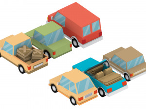 cartoon cars 3d 3D Model