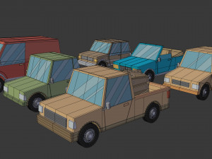 cartoon cars 3d 3D Model