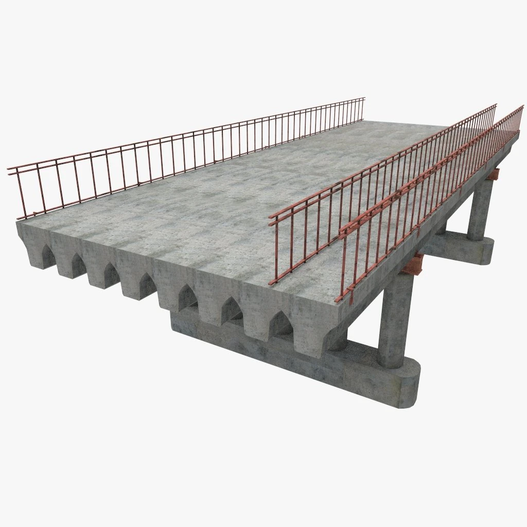 concrete bridge blocks 3D Model .c4d .max .obj .3ds .fbx .stl .blend 