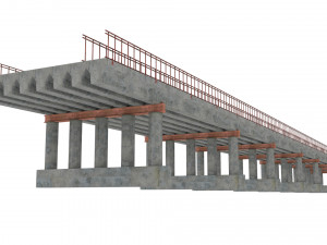 concrete bridge blocks Modello 3D