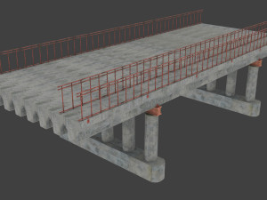 concrete bridge blocks Modello 3D