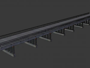 concrete bridge blocks 3D Model