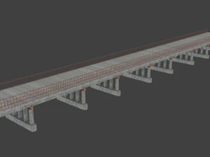 concrete bridge blocks 3D Model