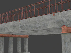 concrete bridge blocks 3D Model