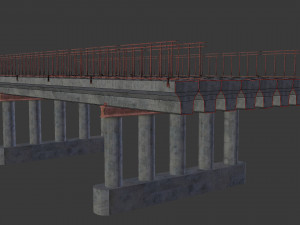 concrete bridge blocks Modello 3D