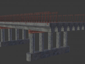 concrete bridge blocks Modello 3D