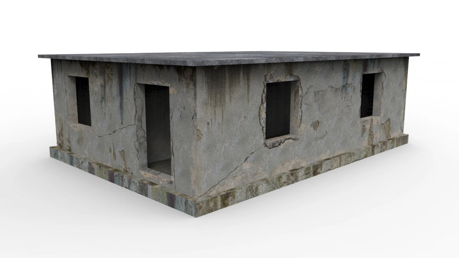 empty concrete buildings 3D Model .c4d .max .obj .3ds .fbx .stl .blend