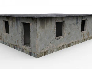 空荡荡的混凝土建筑 3D 模型