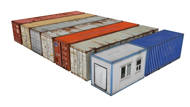 containers pack Modelo 3D .c4d .max .obj .3ds .fbx .stl .blend 
