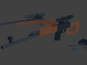 dragunov sniper rifle low poly 3d 3D Model