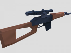 dragunov sniper rifle low poly 3d 3D Model
