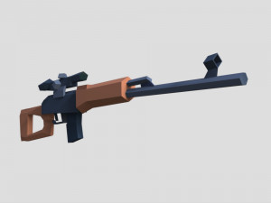 dragunov sniper rifle low poly 3d 3D Model
