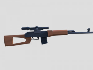 dragunov sniper rifle low poly 3d 3D Model